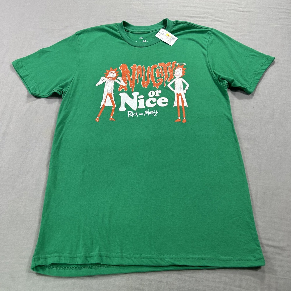 NEW Rick and Morty Shirt Mens Medium Green Cartoon Network Adult Swim Crew Tee